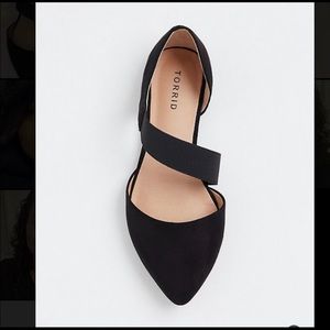 Torrid Black Faux Suede Ankle Strap Flats (WW)